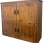 Solid Wood Storage Cabinet with Double Doors and Black Handles (Pre-Loved)
