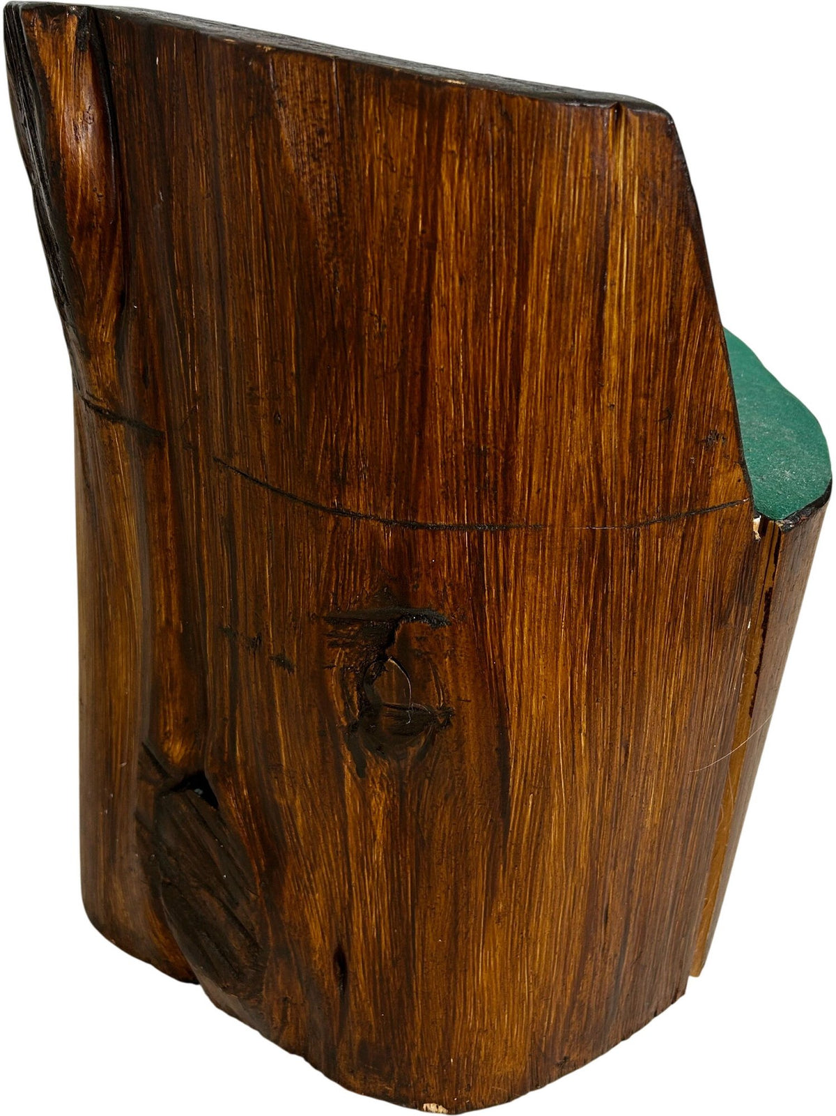 Handcrafted Wooden Chair Green Cushion (Pre-Loved)