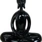 Black Buddha Meditation Sculpture Glossy Modern Home Decor 38cm (Pre-Loved)