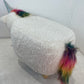 White Fluffy Unicorn Stool (Pre-Loved)