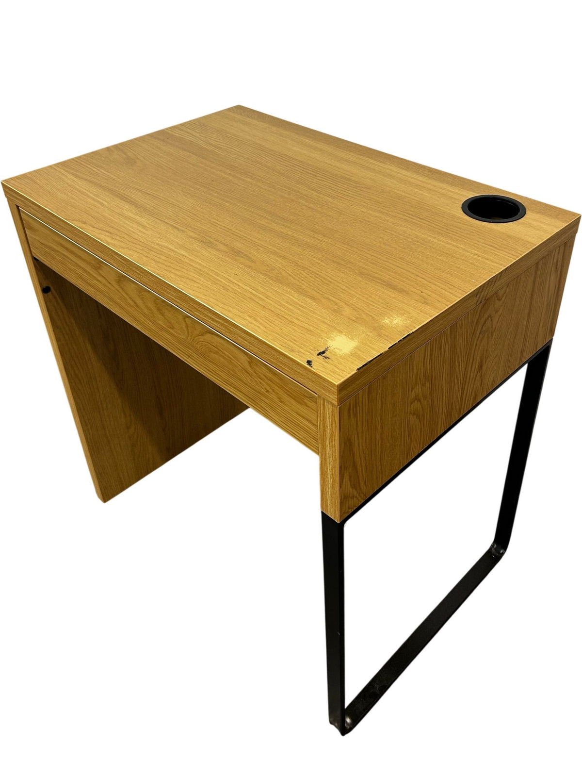 Modern Wooden Office Desk with Drawer and Cable Management (Pre-Loved)