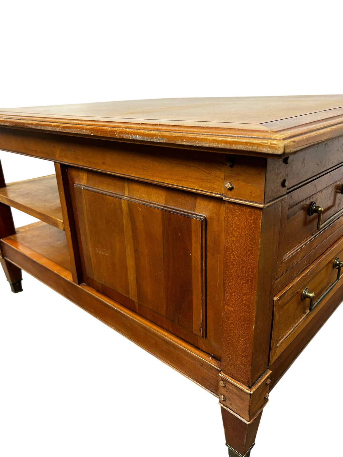 Wooden Square Coffee Table with Drawers & Open Storage (Pre-Loved)
