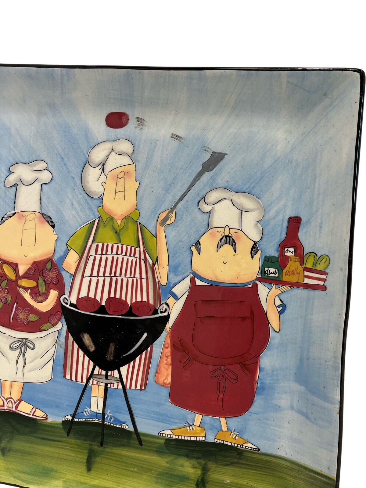 Certified International Ceramic Collector Plate BBQ Chef Design (Pre-Loved)
