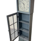 Grey Modern Tall Clock Cabinet With Storage Shelves (Pre-Loved)