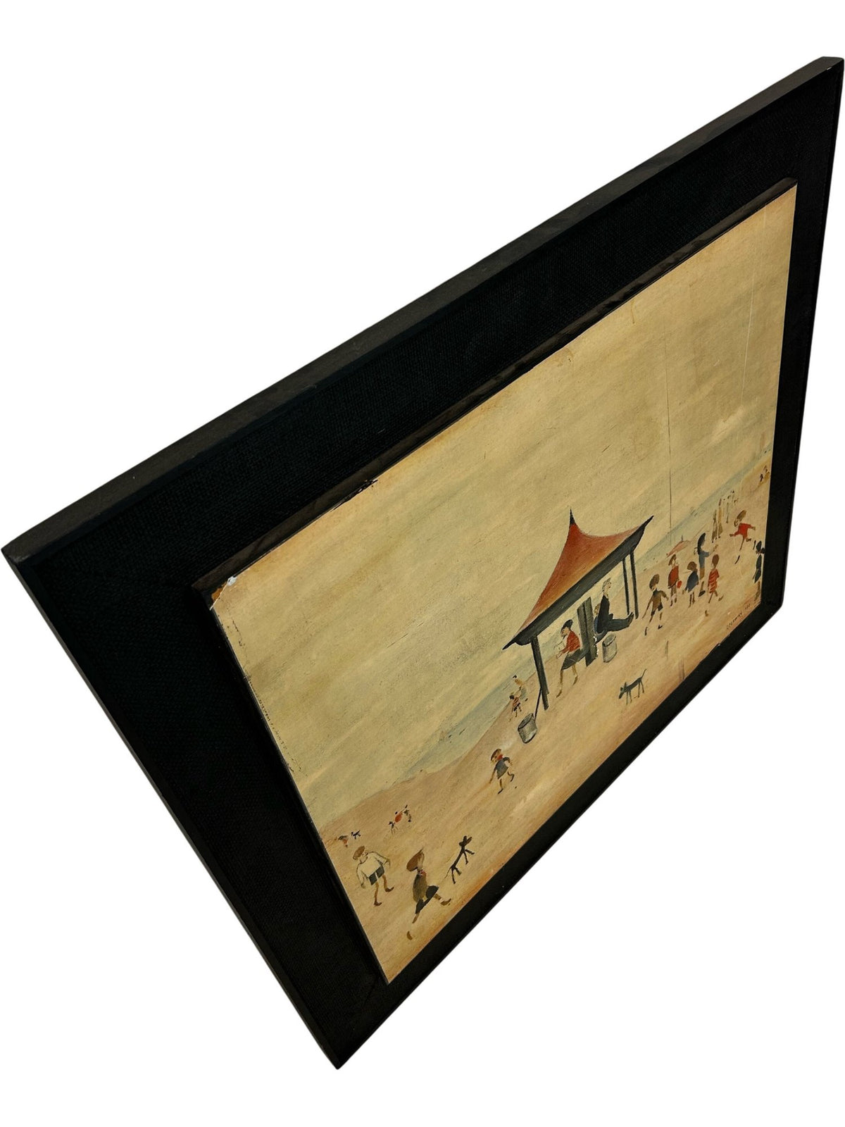 L S Lowry On the Sands 1953 Framed Beach Scene Art Print Wall Decor (Pre-Loved)
