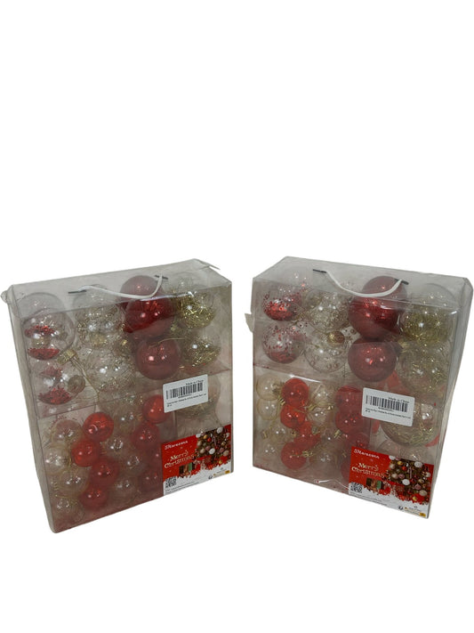 Shareconn Red & Gold Christmas Bauble Decoration Sets – 2 Boxes (Pre-Loved)