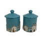 Country Cottage Ceramic Honey Pot And Lid Set of 2 (New)