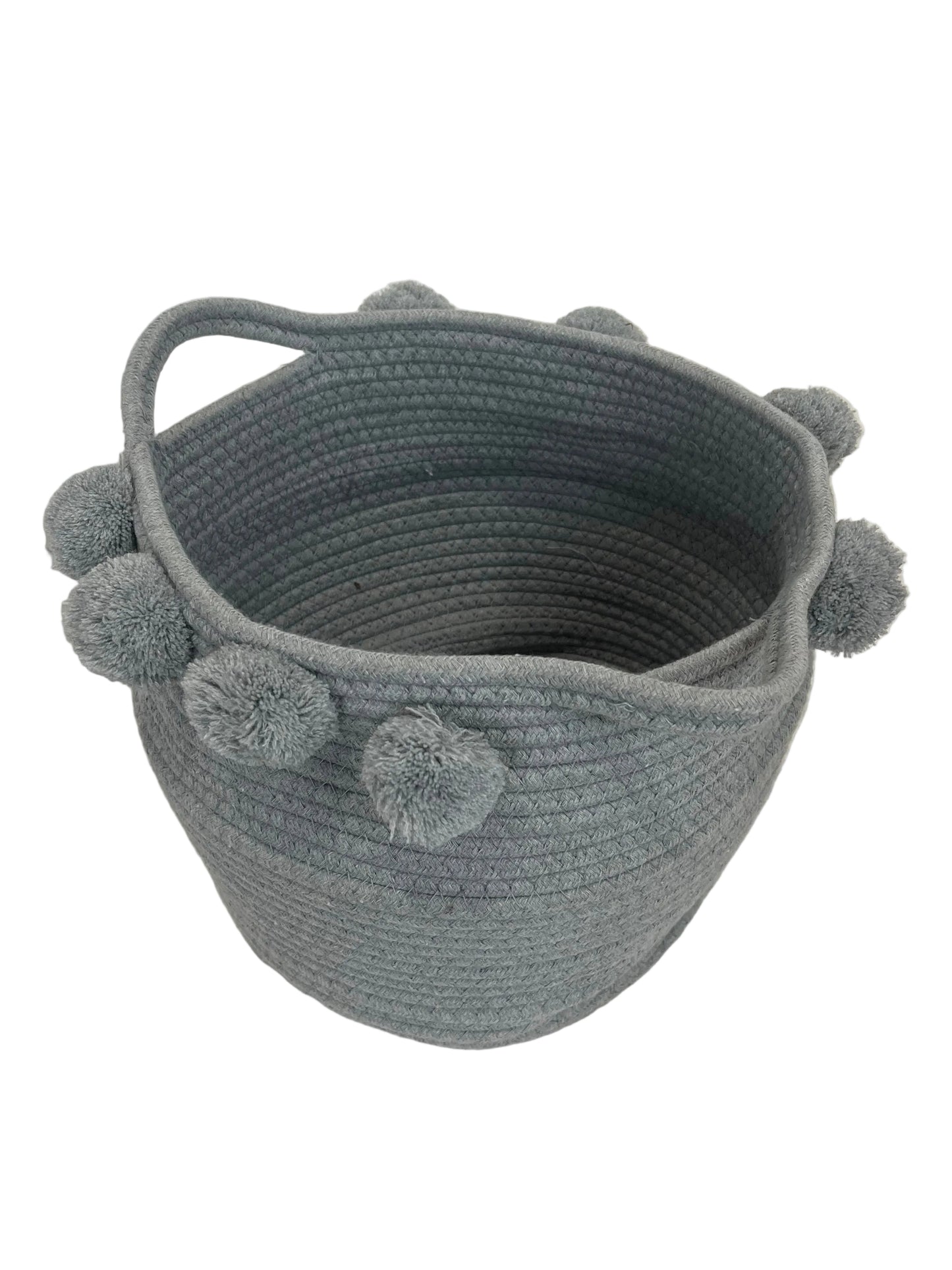 Light Grey Woven Fabric Storage Basket (Pre-Loved)