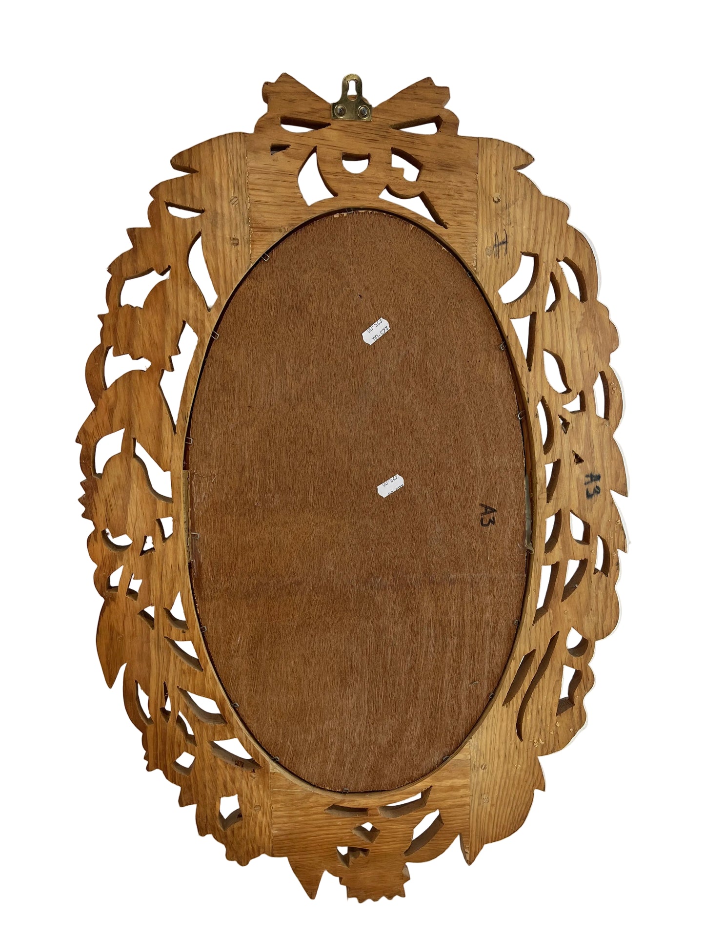 Vintage Hand-Carved Wood Oval Wall Mirror (Pre-Loved)