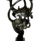 Abstract Face Sculpture Silver Black Modern Statement Decor 57cm (Pre-Loved)