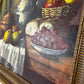 Vintage Still Life Painting With Fruit in Wooden Frame (Pre-Loved)