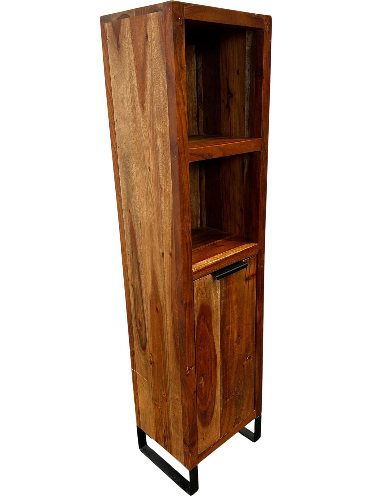 Tall Wooden Storage Cabinet with Shelves and Door Rustic Style (Pre-Loved)