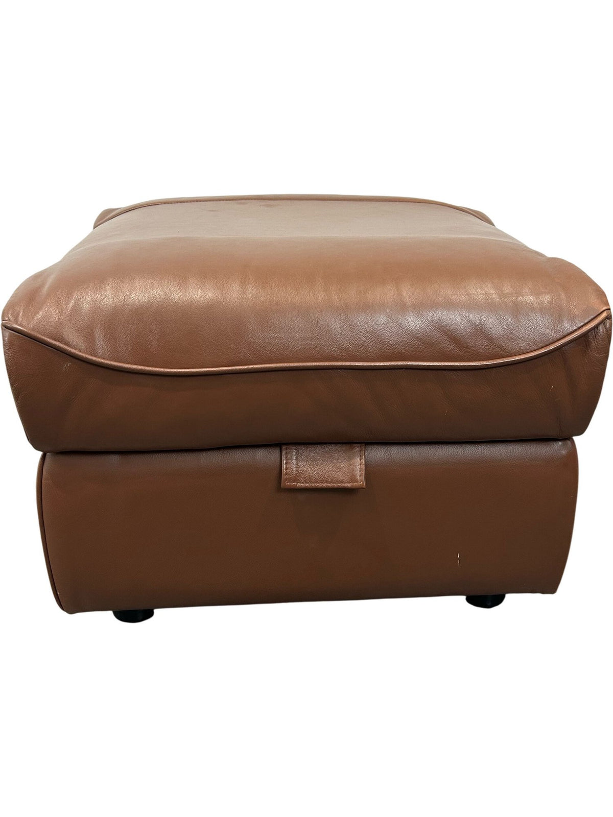 La-Z-Boy Brown Leather Storage Ottoman Footstool Lift Up Square (Pre-Loved)