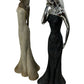 Large Female Figurine Sculptures Set of 2 Black Silver Gold 62cm (Pre-Loved)
