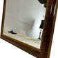 Large Vintage Style Brown Wood Effect Gold Trim Wall Mirror 99cm (Pre-Loved)