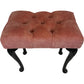 Vintage Pink Upholstered Footstool with Black Ornate Legs (Pre-Loved)