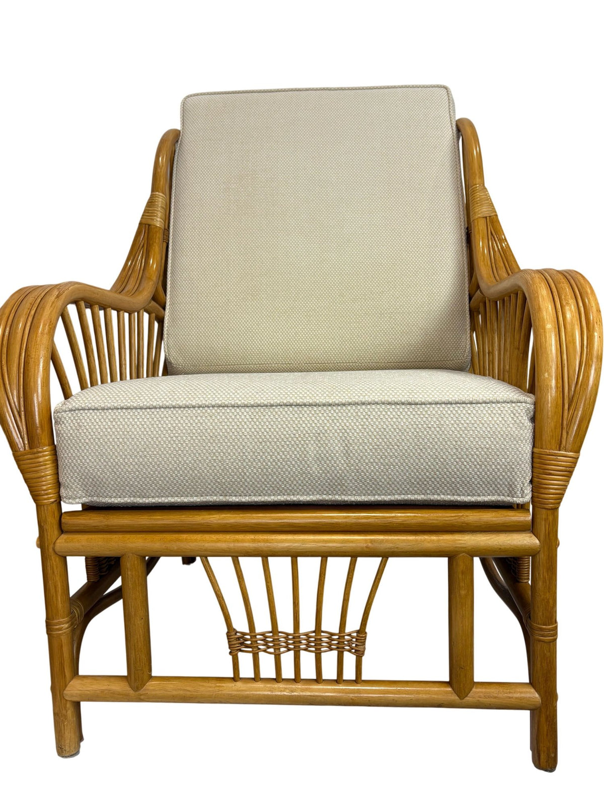 Mid Century Vintage Boho Bamboo Rattan Lounge Chairs Set of Two(Pre-Loved)