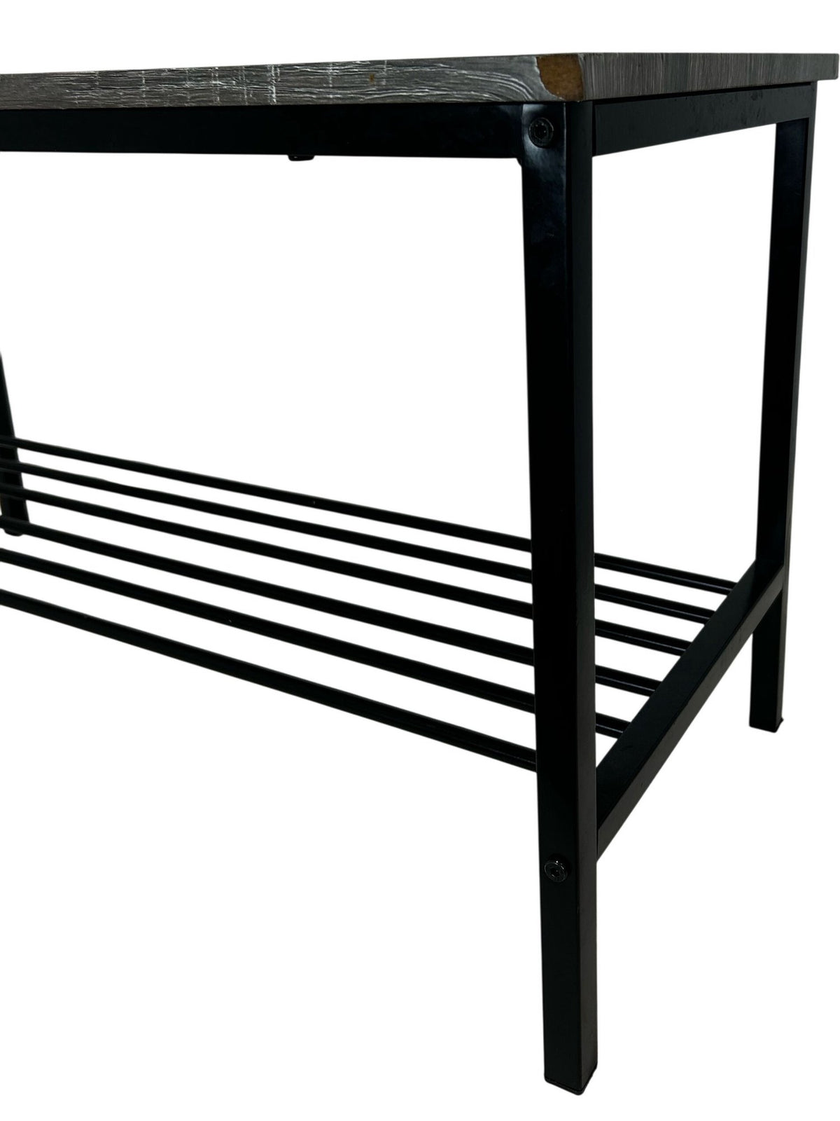 Hallway Shoe Storage Bench Wooden Top Metal Rack 85cm (Pre-Loved)