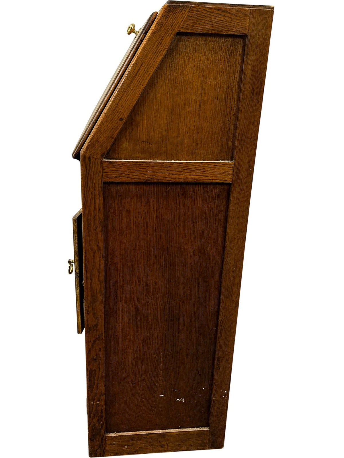 Traditional Wooden Drop-Front Writing Bureau with Cupboard & Shelf (Pre-Loved)