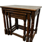 Nest of 3 Wooden Side Tables with Turned Legs Dark Traditional (Pre-Loved)