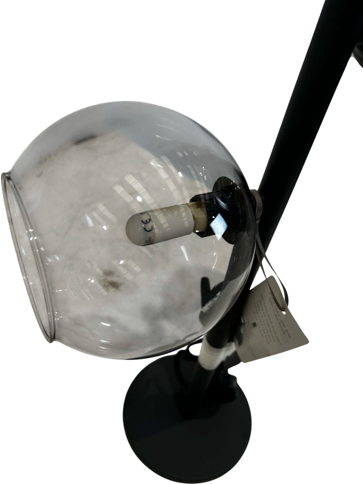 M&S 2-Light Globe Table Lamp Smoked Glass Black Modern Design (Pre-Loved)
