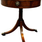 Round Wooden Pedestal Side Table with Drawers & Claw Feet (Pre-Loved)