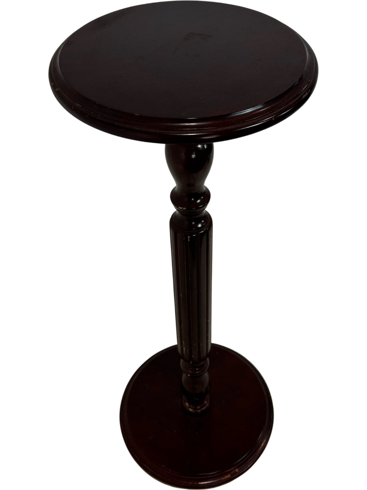 Vintage Style Wooden Pedestal Plant Stand Round Tall Display Table (Pre-Loved)