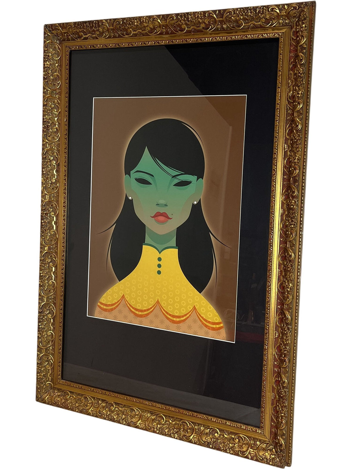 The Green Lady Stanley Chow Framed Portrait Print Gold Frame (Pre-Loved)
