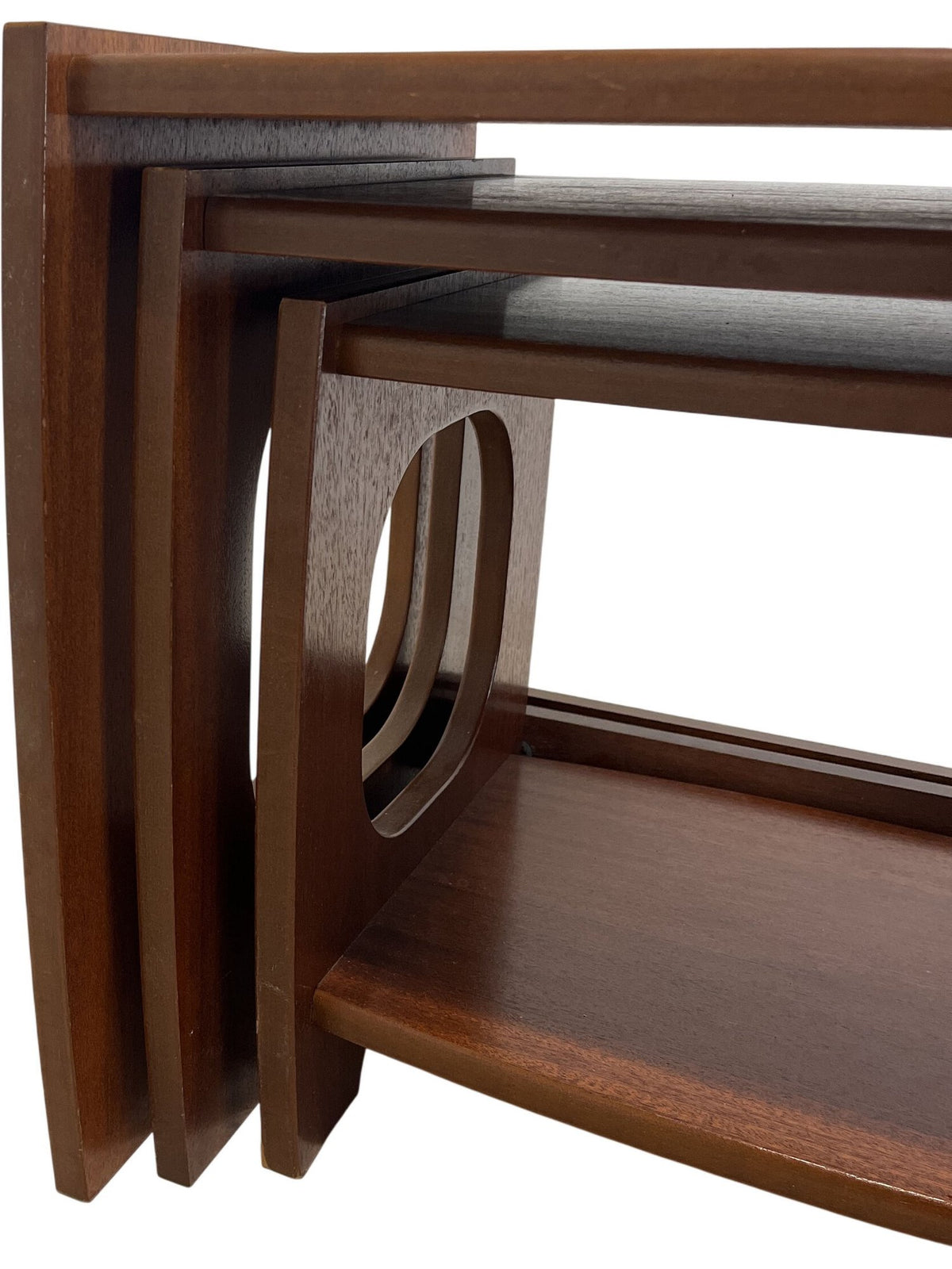 Vintage Retro Mid Century Modern Style Wood Nesting Tables Set (Pre-Loved)