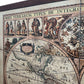 Vintage Stone World Map Print with Wooden Frame Antique (Pre-Loved)