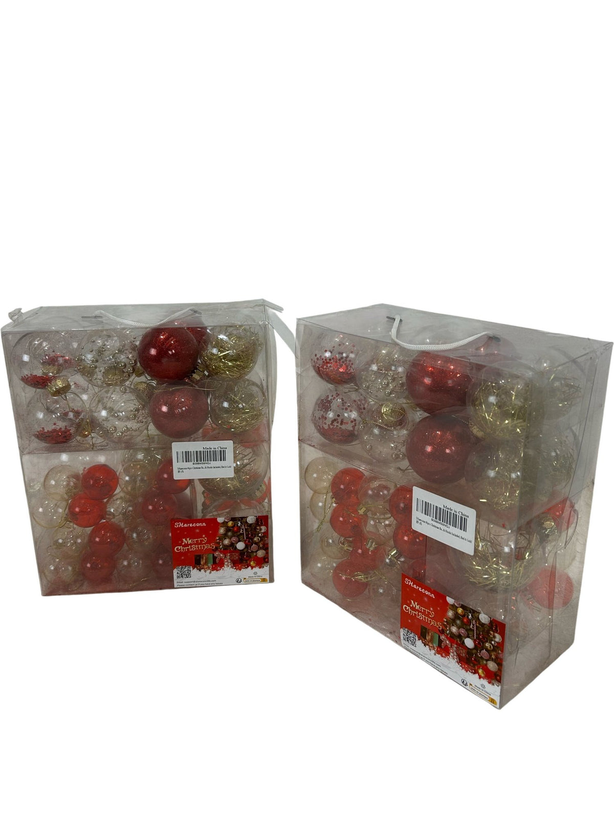 Shareconn Red & Gold Christmas Bauble Decoration Sets – 2 Boxes (Pre-Loved)
