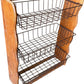 Vintage Wooden Storage Rack with Metal Wire Baskets (Pre-Loved)