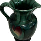 Green Glazed Ceramic Jug Vase Decorative Handle 21cm (Pre-Loved)