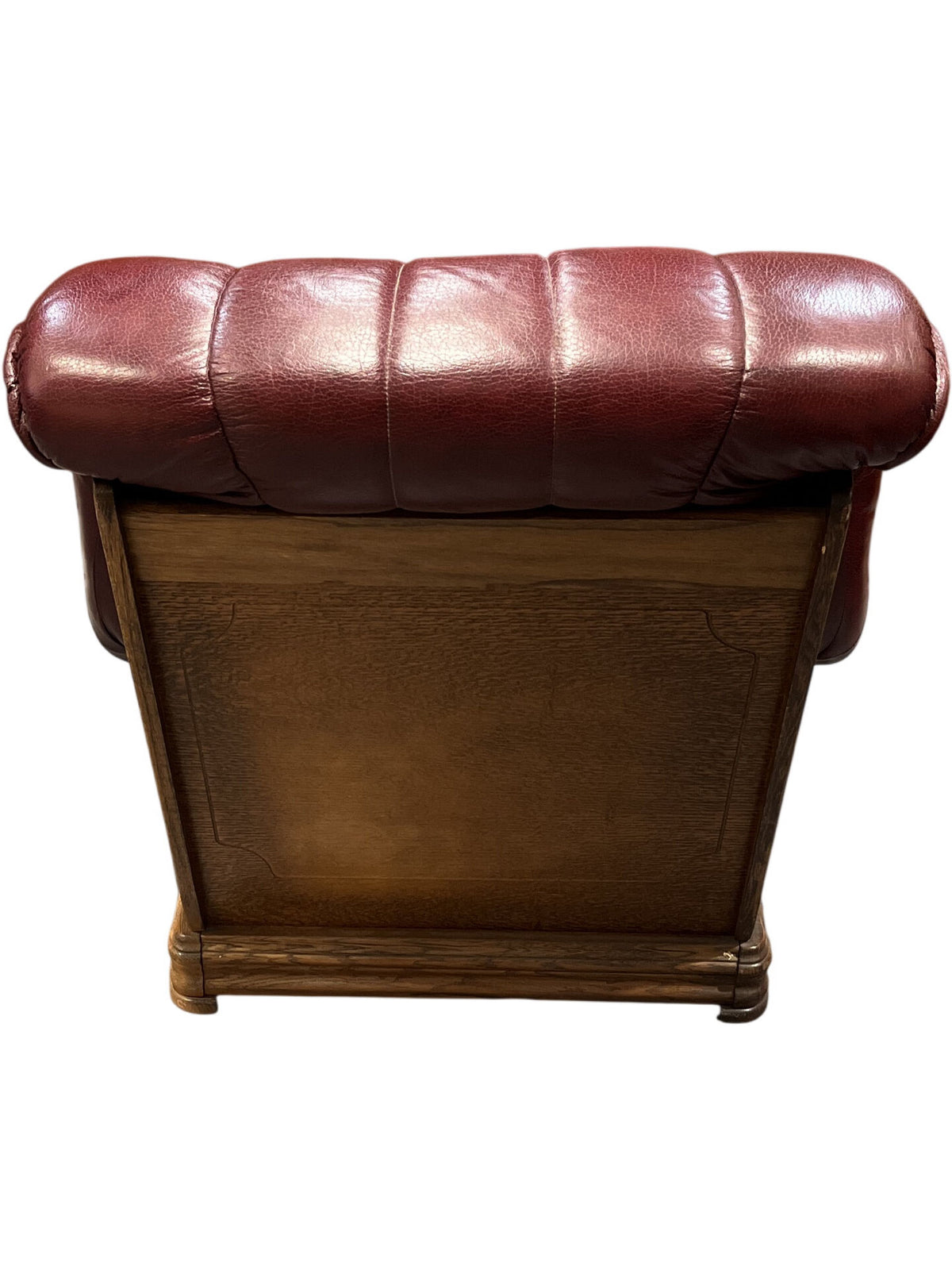 Vintage Oxblood Leather Wooden Base Armchair (Pre-Loved)