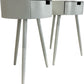 Set of 2 White Round Bedside Tables with Drawer Storage Tapered Legs (Pre-Loved)
