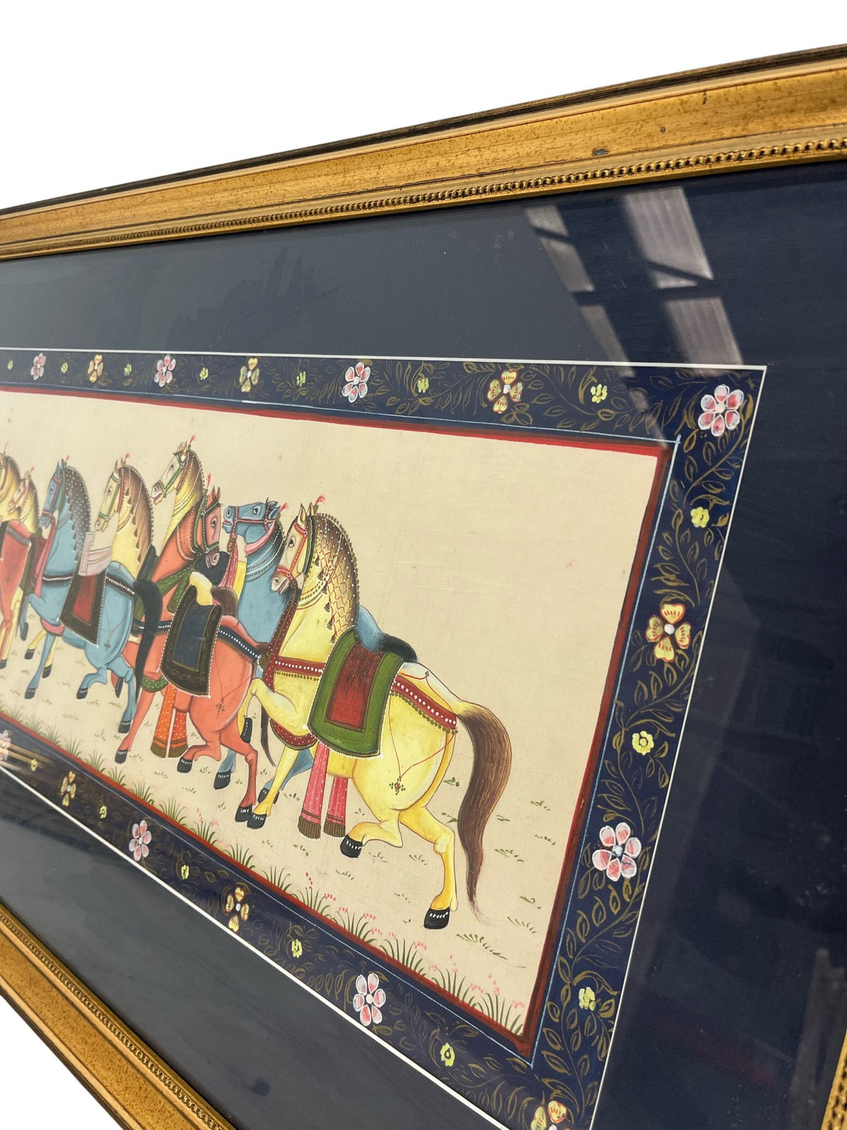 Horses Painting Gold Frame Decoration (Pre-Loved)