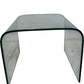 Modern Clear Bent Glass Coffee Table Curved Minimalist Design (Pre-Loved)