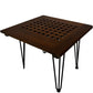 Wooden Lattice Top Side Table Black Hairpin Legs Vintage Style (Pre-Loved)