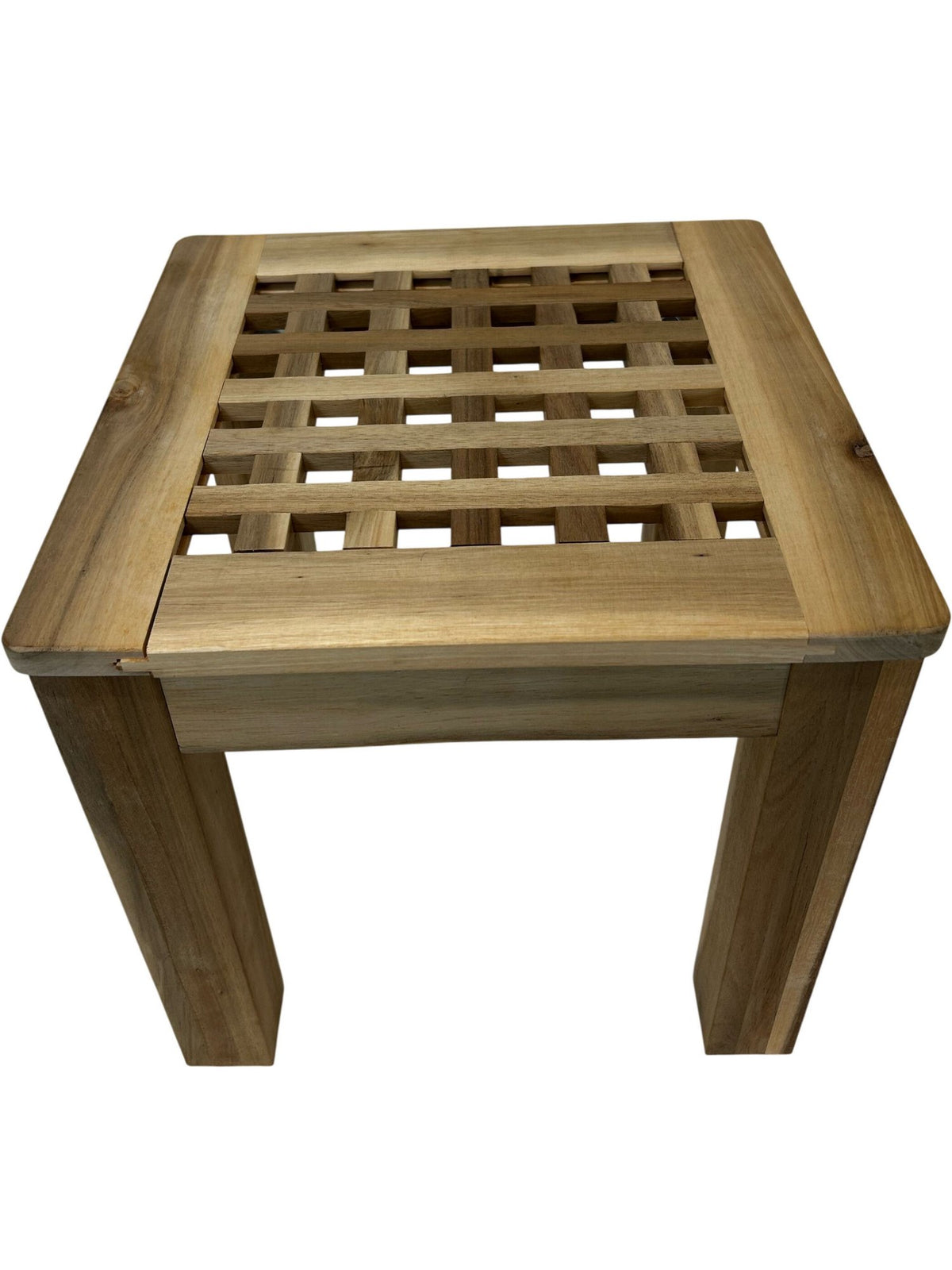 IKEA SKOGHALL Side Table Square Slatted Wood Top 32cm (Pre-Loved)