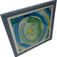 Abstract Framed Wall Art Print Blue Green Yellow Modern Square (Pre-Loved)