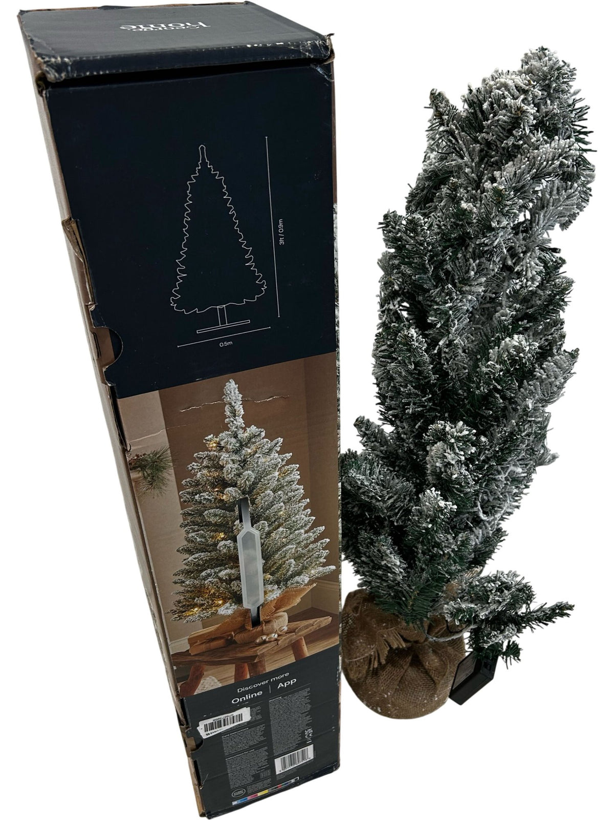 George Home 3ft Pre-Lit Snowy Christmas Tree 30 Warm White LEDs (Pre-Loved)