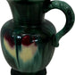 Green Glazed Ceramic Jug Vase Decorative Handle 21cm (Pre-Loved)