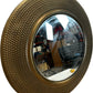 Round Gold Textured Decorative Wall Mirror 79cm Statement Design (Pre-Loved)