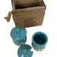 Country Cottage Ceramic Honey Pot And Lid Set of 2 (New)