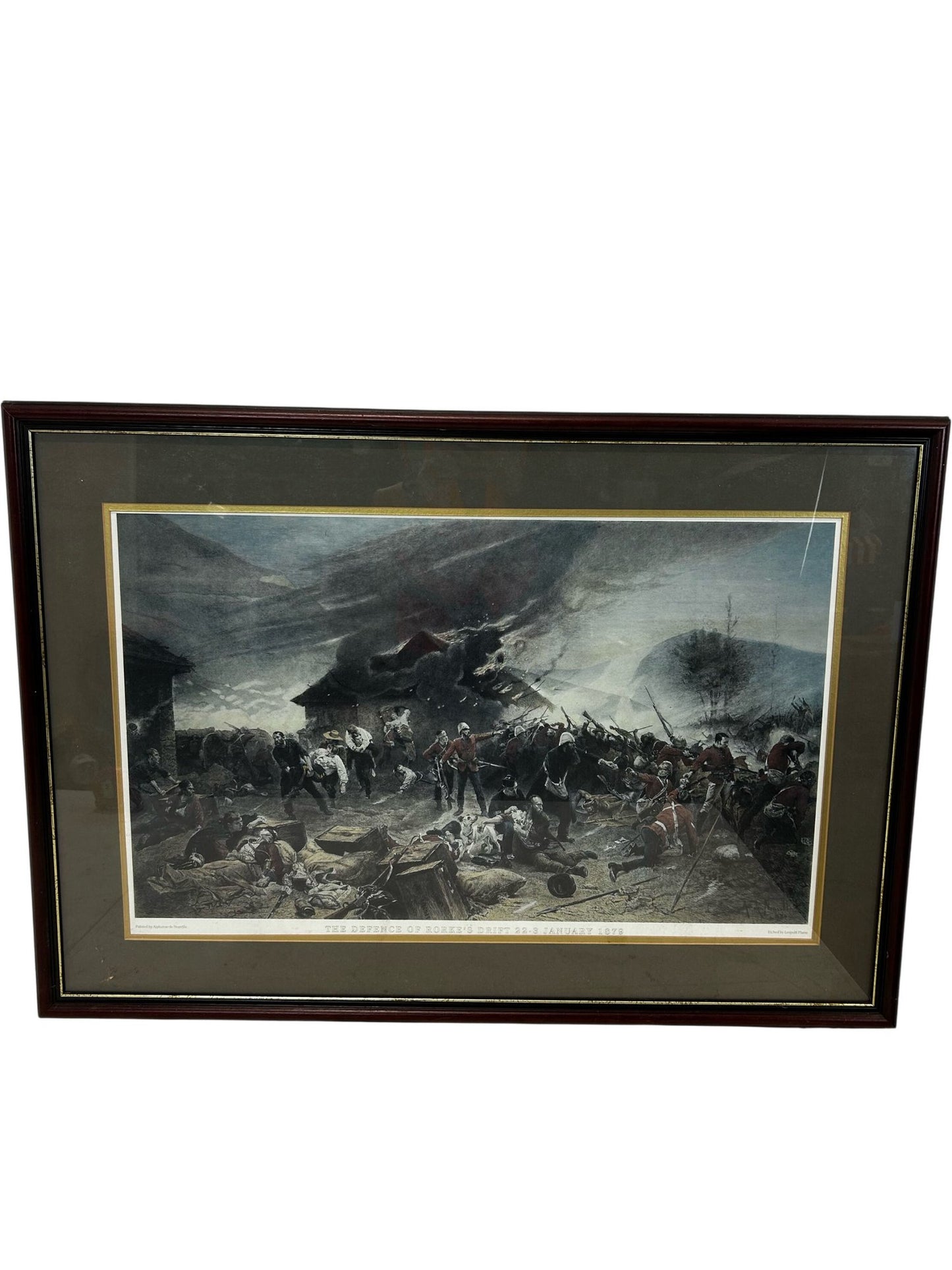 Rorke’s Drift Battle Framed Print 1879 Military Historical Scene (Pre-Loved)