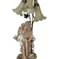 Academy Porcelain Table Lamp Figurine Floral Design Art Deco Style (Pre-Loved)
