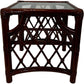 Rattan Wicker Glass Top Side Table with Lower Shelf (Pre-Loved)