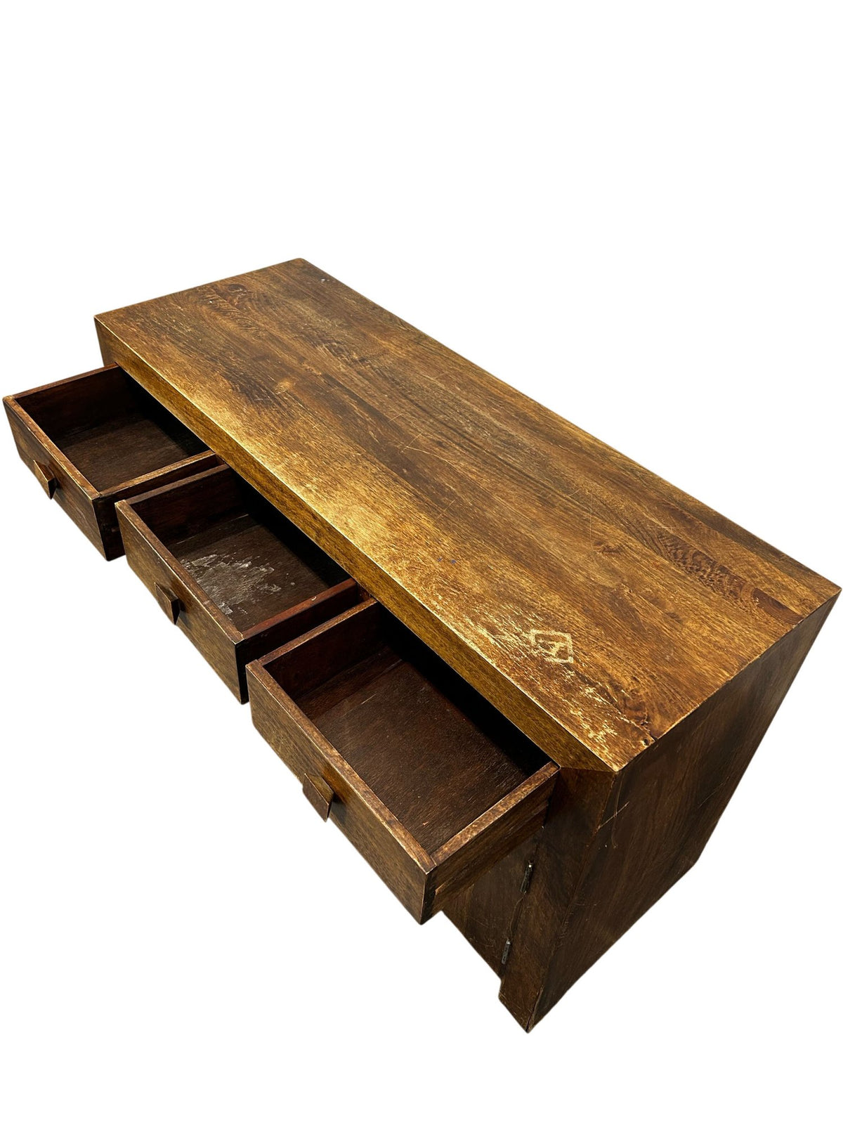 Vintage Solid Wood Sideboard with 3 Drawers & 2 Cupboards (Pre-Loved)