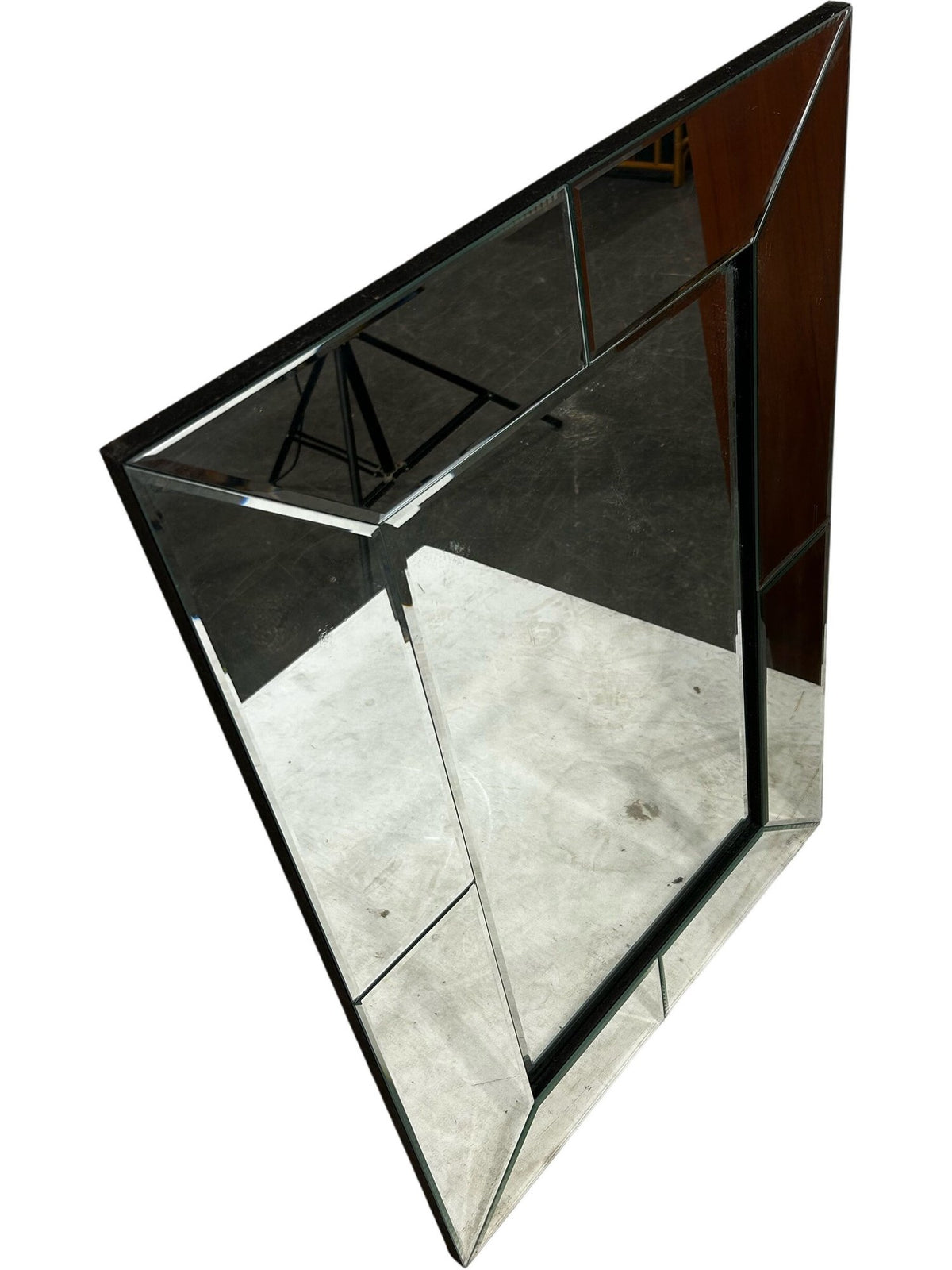 Rectangular Bevelled Wall Mirror Mirrored Frame Modern Home Decor (Pre-Loved)