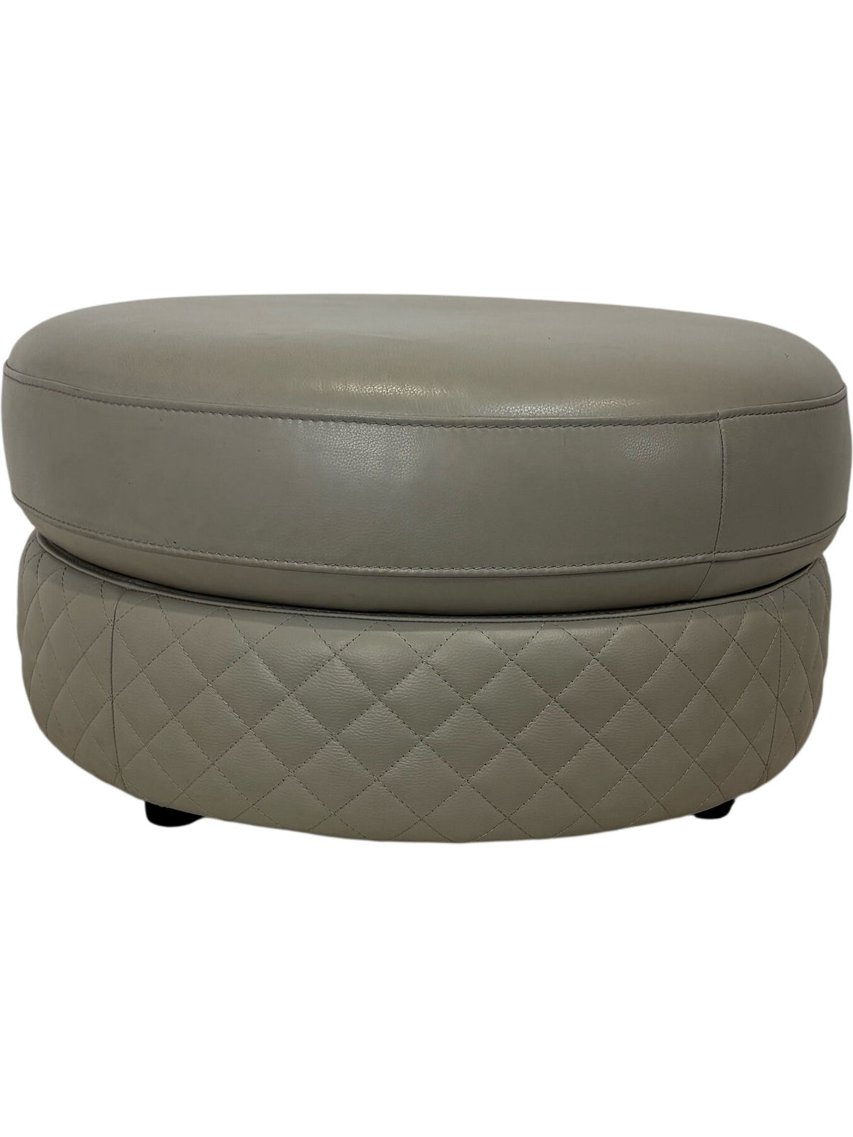 Contemporary Beige Ottoman Faux Leather (Pre-Loved)